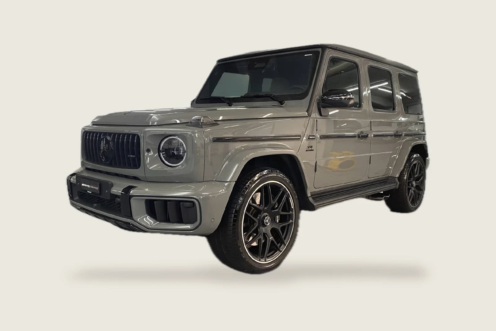 Grey Mercedes-AMG G 63 seen from the side