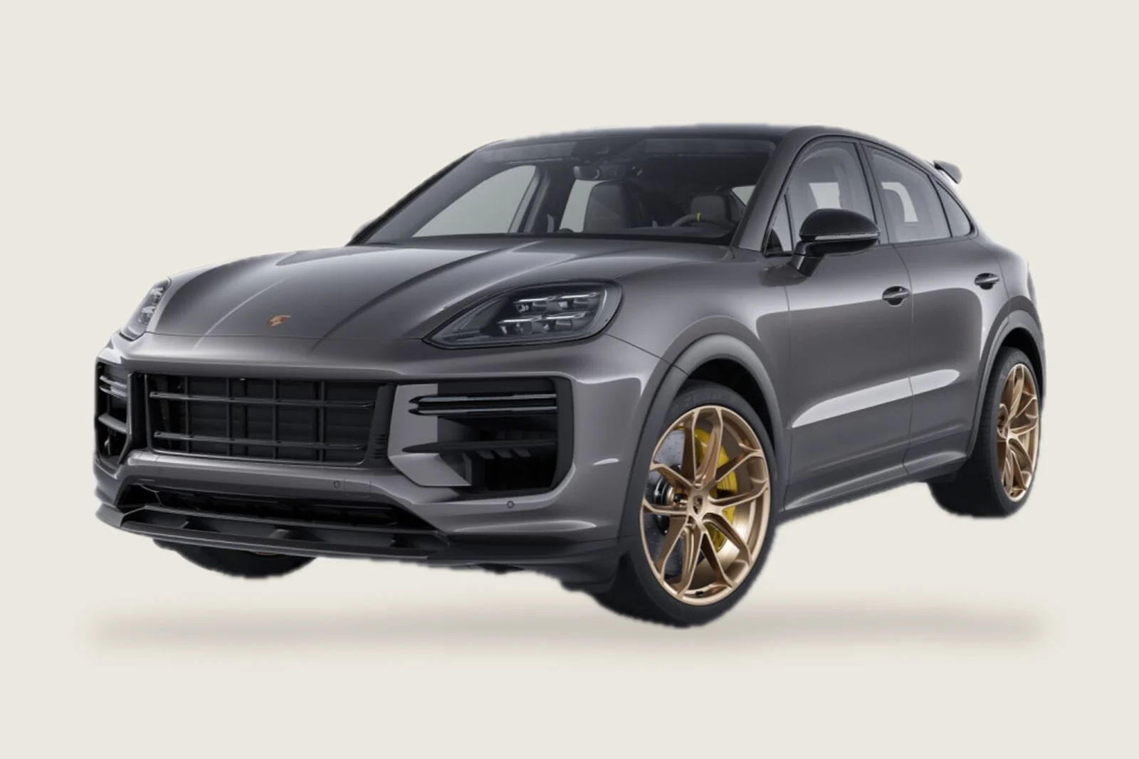 Black Porsche Cayenne Turbo GT seen from the side